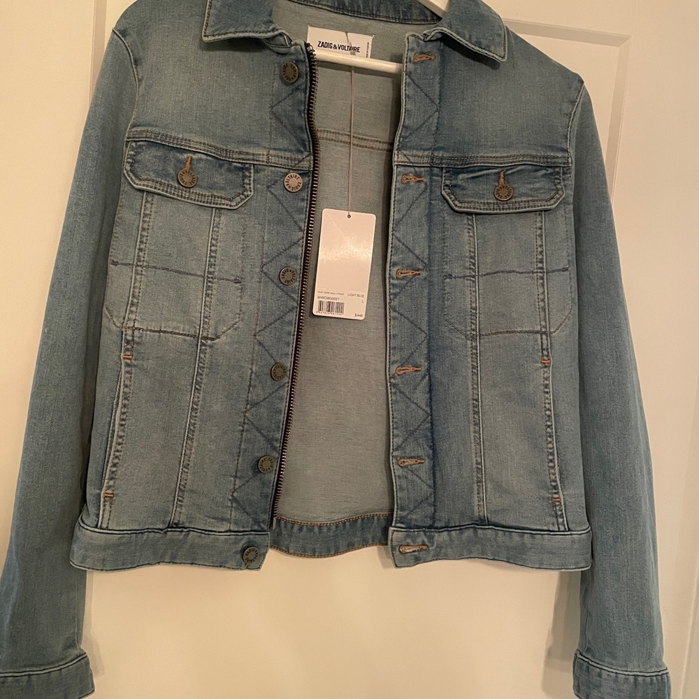 Zadig & Voltaire Kioky Skull Women's Blue Denim Jacket